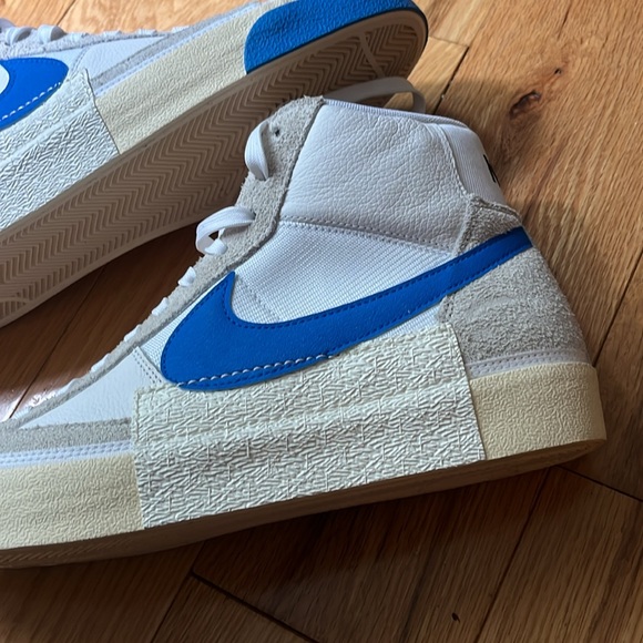 NEW Nike Blazer Mid Pro Club DQ7673-102 Men's White/Beach/Blue Sneaker Shoes 13 - Picture 7 of 14